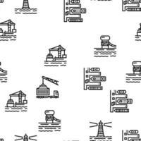 Container Port Tool Vector Seamless Pattern