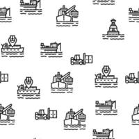 Container Port Tool Vector Seamless Pattern