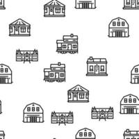 House Constructions Vector Seamless Pattern