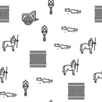 Ancient Greece Mythology History Vector Seamless Pattern