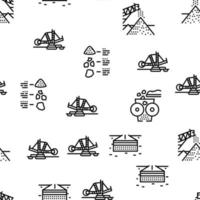 Crushed Stone Mining Vector Seamless Pattern