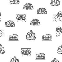 Crushed Stone Mining Vector Seamless Pattern