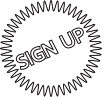 Sign up  button sign design png