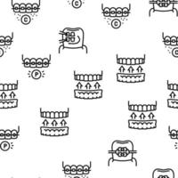 Tooth Braces Accessory Vector Seamless Pattern