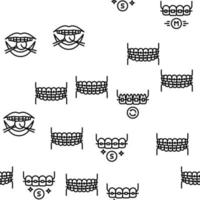 Tooth Braces Accessory Vector Seamless Pattern