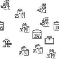 patrón sin costura de vector de tecnología de chip rfid
