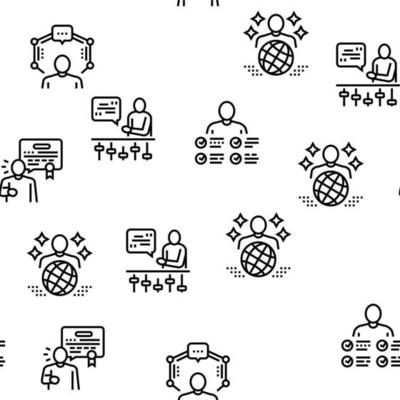 Expert Human Skills Vector Seamless Pattern