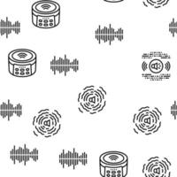 White Noise Hearing Vector Seamless Pattern