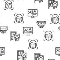 Face Id Technology Vector Seamless Pattern