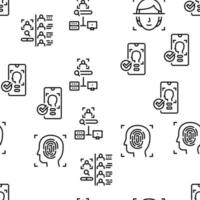 Face Id Technology Vector Seamless Pattern