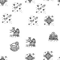 Space Base New Home Vector Seamless Pattern