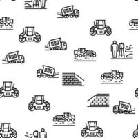 Road Construction Vector Seamless Pattern