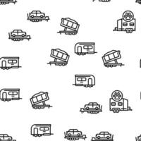 Trailer Transport Vector Seamless Pattern