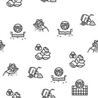 Crushed Stone Mining Vector Seamless Pattern