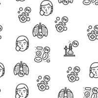 Oxygen O2 Chemical Vector Seamless Pattern