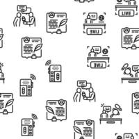 News Broadcasting Vector Seamless Pattern