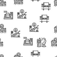 Quarry Mining Industrial Process Vector Seamless Pattern