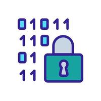 binary code protection icon vector outline illustration