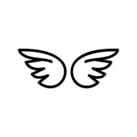 Wings of the angel icon vector. Isolated contour symbol illustration vector