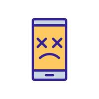 deplorable state of phone icon vector outline illustration