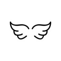 Wings of the angel icon vector. Isolated contour symbol illustration vector