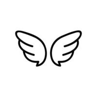 Wings of the angel icon vector. Isolated contour symbol illustration vector