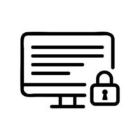 computer data protection icon vector outline illustration