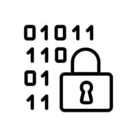 binary code protection icon vector outline illustration