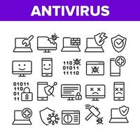 Antivirus Program Collection Icons Set Vector