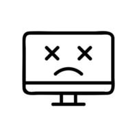 computer breakdown icon vector outline illustration