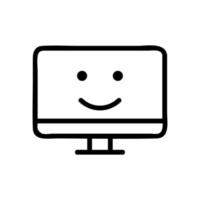 good protected computer condition icon vector outline illustration