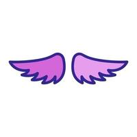 Wings of the angel icon vector. Isolated contour symbol illustration vector