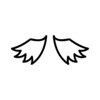Wings of the angel icon vector. Isolated contour symbol illustration vector