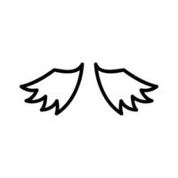 Wings of the angel icon vector. Isolated contour symbol illustration vector