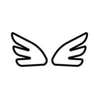 alas del vector de icono de ángel. ilustración de símbolo de contorno aislado