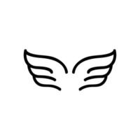 Wings of the angel icon vector. Isolated contour symbol illustration vector