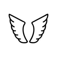 Wings of the angel icon vector. Isolated contour symbol illustration vector