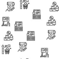 Supply Chain Management System Icons Set Vector