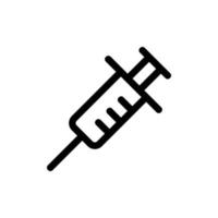 syringe and needle icon vector. Isolated contour symbol illustration vector