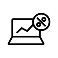 schedule discounts on the laptop icon vector. Isolated contour symbol illustration vector