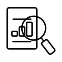 Search the graph icon vector. Isolated contour symbol illustration vector