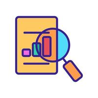 Search the graph icon vector. Isolated contour symbol illustration vector