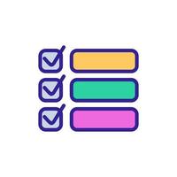 Checklist icon vector. Isolated contour symbol illustration vector