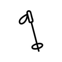 Ski stick icon vector. Isolated contour symbol illustration vector