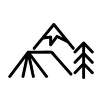 tent near the mountain icon vector. Isolated contour symbol illustration vector
