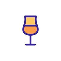 una copa de vector de icono de vino. ilustración de símbolo de contorno aislado