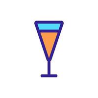 a glass of alcoholic vector icon. Isolated contour symbol illustration