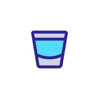 vaso con vector de icono de whisky. ilustración de símbolo de contorno aislado