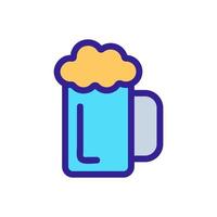 vaso con vector de icono de cerveza. ilustración de símbolo de contorno aislado