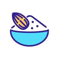 almond ingredient for porridge icon vector outline illustration